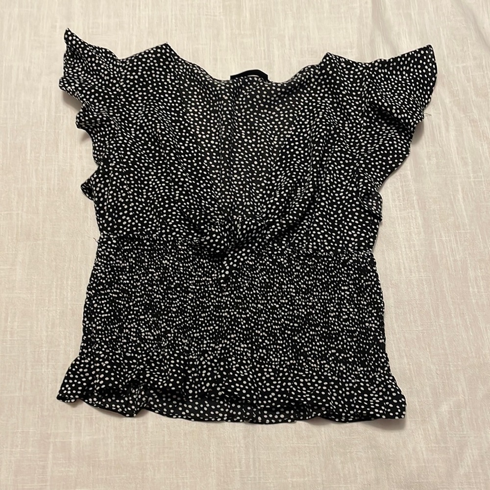 Charlie Moss Black & White Polka Dot Crop Top